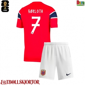 Norge Alexander Sorloth #7 Hemmakläder Barn VM 2026 Kortärmad (+ Korta byxor)